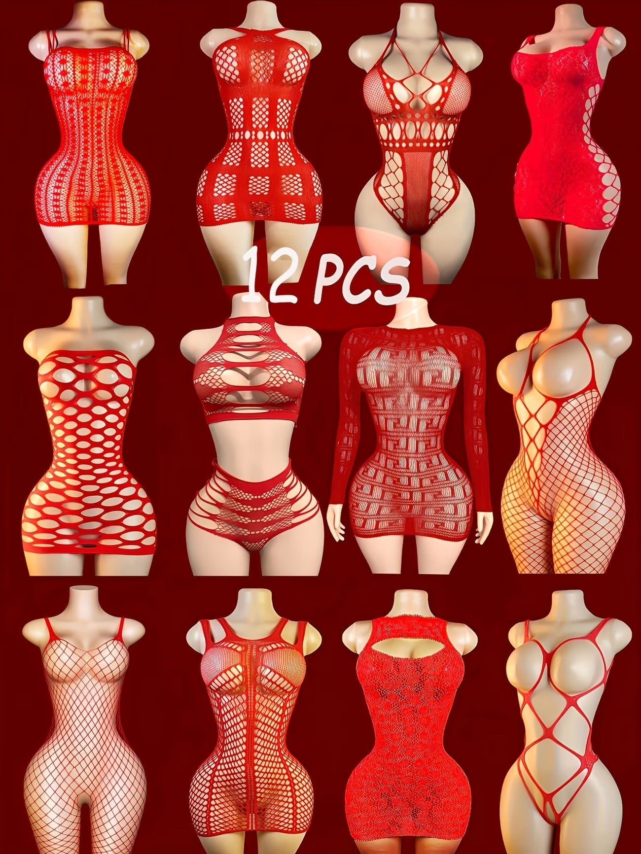 Women’s Night wear Lingerie Bodysuit Set – 12 Pieces