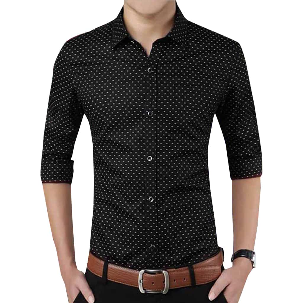 Dotted Premium Black,White, Maroon, Royal Blue Cotton Casual Shirts Pack Of 4