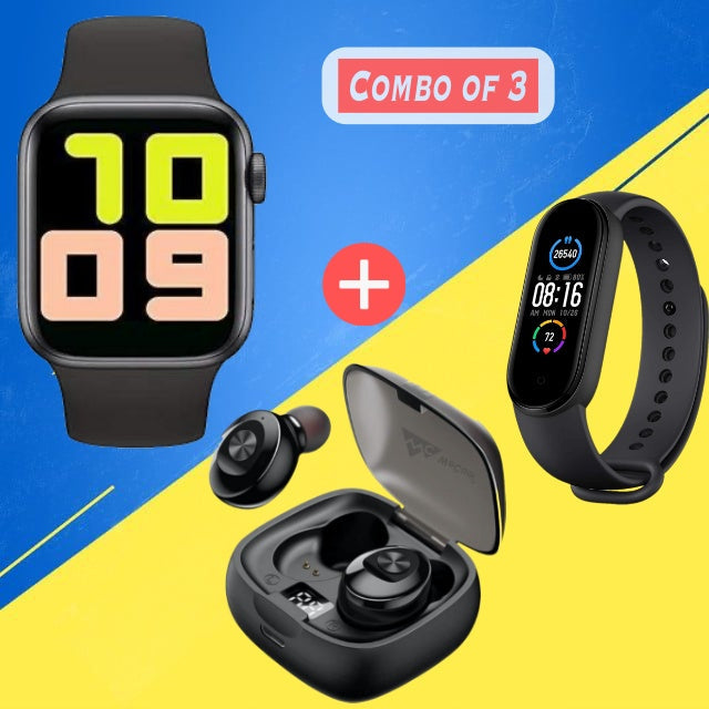 Series 6 Smartwatch + Boult Audio Earbuds + Smartband [Combo Of 3]